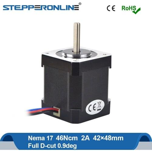 Nema17 Stepper Motor 0.9deg Nema 17 Step Motor 48mm 42 Motor Full D-cut Shaft 46Ncm 2A 4-lead for CNC 3D Printer