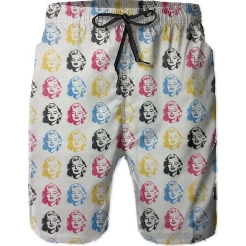 New Fashion Men Sporting Beaching ShortsMarilyn Monroe Bodybuilding Sweatpants Fitness Short Marilyn Monroe Men Shorts Quick Dry
