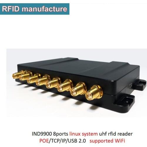 Linux system uhf rfid reader 8ports supoort Java language POE for metal item goods tracking marathon race parking management