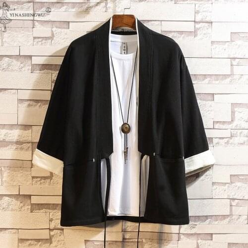 Traditional Japanese Kimono Yukata Kimono Cardigan Men Beach Thin Asian Clothes Japan Kimonos Male Fashion Casual Cardigan Shirt