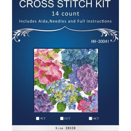 X1flowers blooming,Counted Cross Stitch 14CT Cross Stitch Sets Wholesale cartoon Cross-stitch Kits Embroidery Needlework