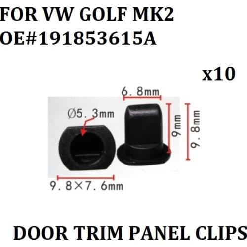 X10 OE#191853615A DOOR TRIM PANEL CLIPS FOR VW GOLF MK2 INTERIOR MIRROR TRIM GROMMETS CLIPS WING MIRROR TRIM TRIANGLE NEW