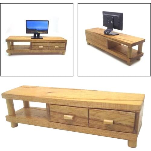 1:12 Dollhouse TV Cabinet Wooden Miniature Doll Furniture Accessories Decor