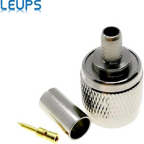 2PCS TNC Male Plug Crimp RG58 RG142 RG223 LMR195 50-3 Cables RF Connector