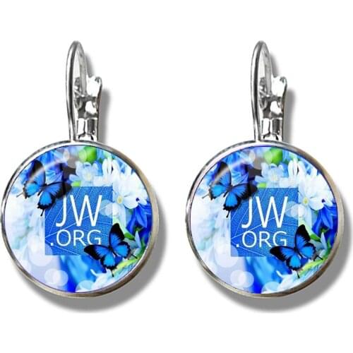 2020 New Arrival JW.ORG French Hooks Earrings Steampunk Jehovahs Witnesses Photo Glass Cabochon Earrings Jewelry For Women Gift