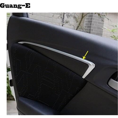 Car Stick Trim ABS Chrome Door Frame Trim Panel Handrail Lift Handle Bowl Armrest 4pcs For Honda Fit Jazz 2014 2015 2016 2017