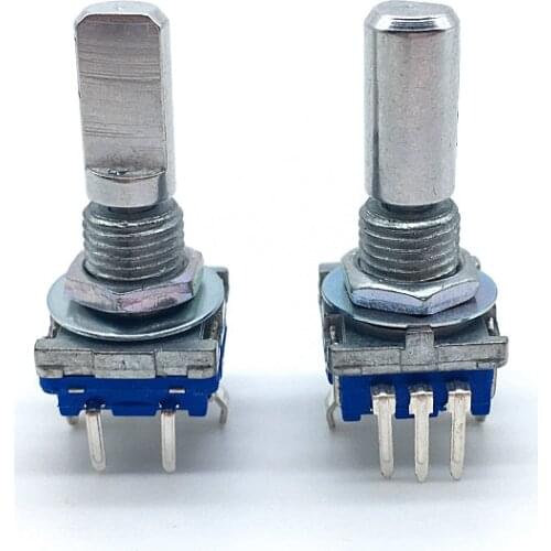 5pcs Rotary encoder code switch EC11 audio digital with push button switch 20 Position 5Pin handle length 20mm Half Shaft