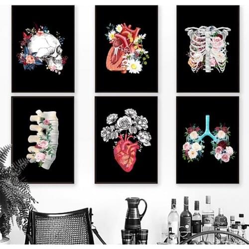Brain Heart Black White Anatomy 5D Diamond Embroidery full drill diy diamond painting mosaic cross stitch for room decorZP-334