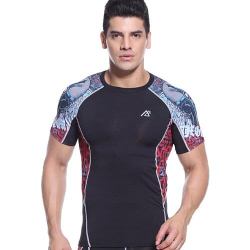 Technical Graphic Second Skin Rash Guard Fitness Bodybuilding Compression Shirt Quick-drying Gym Training Running Tops Tees