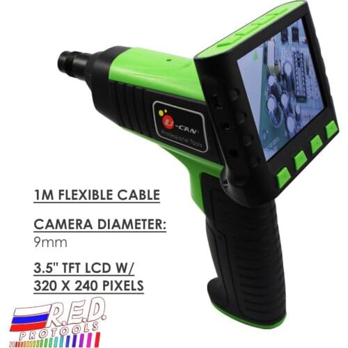 3.5" Wireless TFT LCD Inspection Video Camera Borescope Endoscope Zoom Rotate 1Meter 1M Cable with 9mm Waterproof Camera Head
