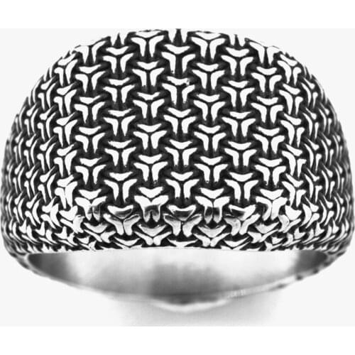 FANSSTEEL Stainless Steel Jewelry Mat Pattern Ring FSR20W07