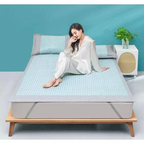 New Xiaomi Three-piece washable ice silk soft mat 600D ice silk smooth without sleep marks Strong and breathable Summer home