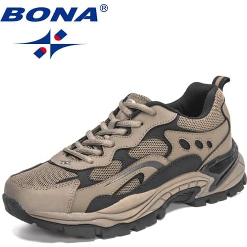 BONA 2021 New Designers Popular Sneakers Outdoor Casual Mens Shoes Fashion Lightweight Breathable Vulcanize Running Shoes Man