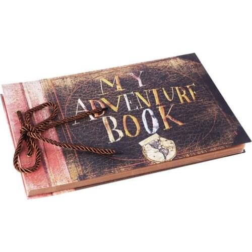 HOT-Handmade DIY Album Paste Vintage Tether Album My Adventure Book Up Family Scrapbook Photo Album