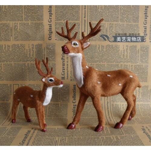 Simulation sika deer toy model polyethylene&furs little deer model home decoration props ,model birthday gift d027