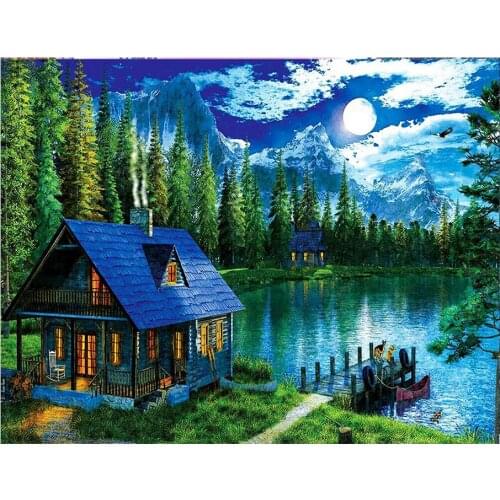 Landscape Waterfall Printed 11CT Cross Stitch Full Kit Embroidery DMC Threads Handmade Needlework Sewing Handicraft Gift