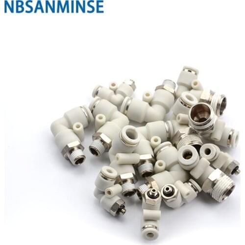 NBSANMINSE 10Pcs/lot PL 12/16 Pneumatic Push In Plastic Tube Fitting 1/8 1/4 3/8 1/2 Air Quick Connect Male Elbow