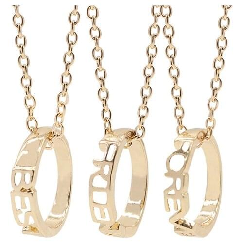 Fashion New Best Friend Necklace Ladies Charm Gold Necklace 3-piece Set Personality Men And Women Metal Pendant Birthday Jewelry