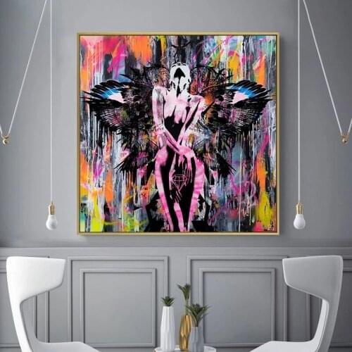 Graffiti Sexy Nude Woman Canvas Painting Poster and Print Modern Wall Art Pictures for Bedroom Living Room Home Decor