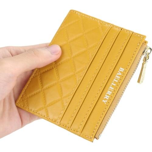 Ladies' Card Package Korean Version Multicolor Drivers License Card Cover Embossed Thin Zipper Bank Card Clip