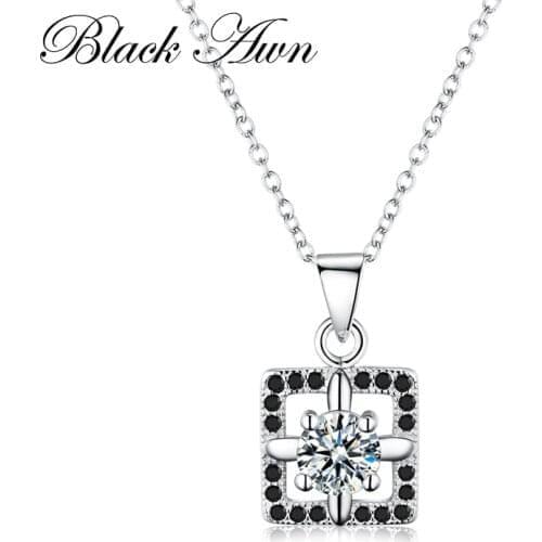 Simple Silver Necklace 2.4g 100% Pure 925 Sterling Silver Jewelry Cross Women Necklace Chain Necklaces & Pendants P173