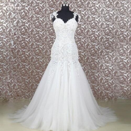 RSWQ062 Latest Design Heavy Beading Cathedral/Royal Train Mermaid Wedding Dresses