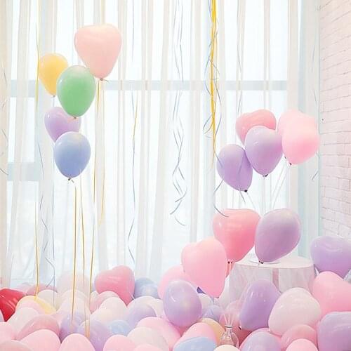 10pcs Macaron Birthday Heart Balloons Candy Color Pastel Latex Love Party Air Balloon Wedding Baby Shower Valentines Decoration