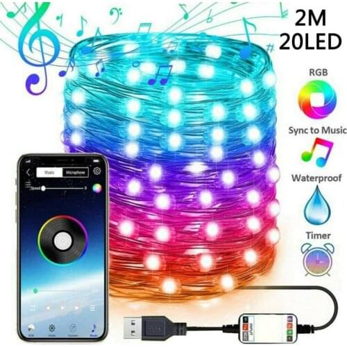 LED String Lights Christmas Tree Decoration Fairy Lights App Remote Control Tree Garland Party Lights Xmax Color Lamp Remote