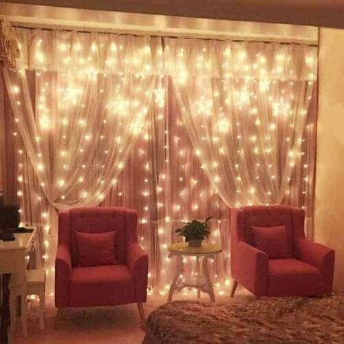 3x2m 3x3m 6x3m LED Curtain Light With Remote Fairy Garland String Light Wedding Christmas Window Curtain Icicle Light