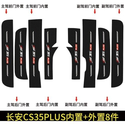 Fiber grain leather Plate Door Sill Welcome Pedal Car Styling Accessories 4pcs/set for changan cs35 plus cs35plus 2019