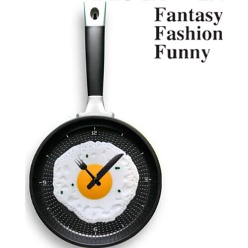 Funny ABS Wall Clock Creative Living Room Silicone Clock Kitchen Fried Egg Pot Silent Clock Simple Wall Watch Home Decoration