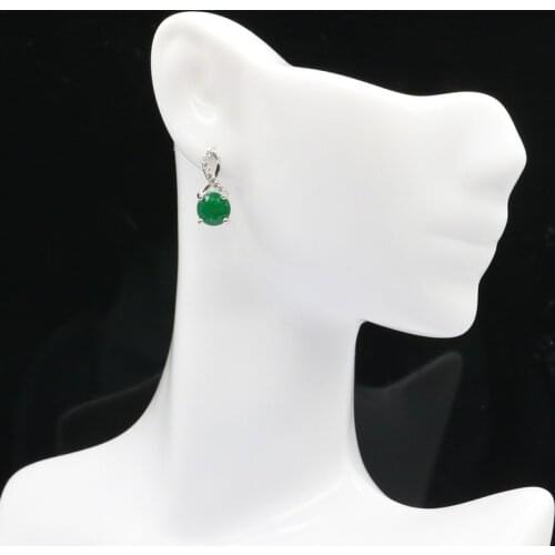 16x7mm Elegant 1.8g Real Green Emerald CZ Gift For Sister SheType 925 Solid Sterling Silver Stud Earrings