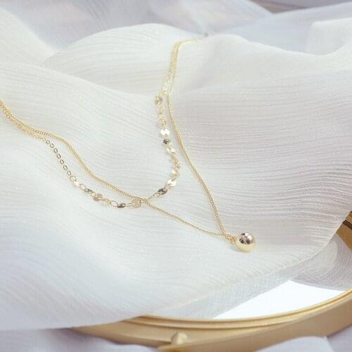2021 New Fashion Brand Jewelry Elegant Double-layer Pendant&necklaces for Women Delicate Chain Charm Choker Necklaces
