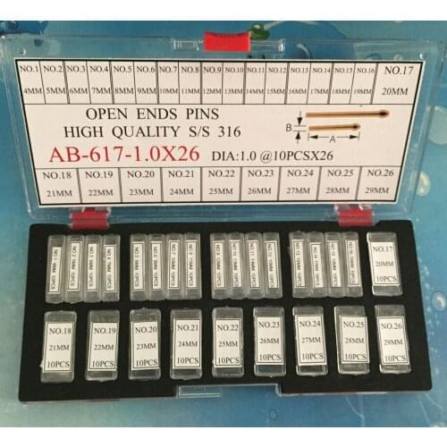 0.8/0.9/1.0/1.1/1.2mm Watch Parts Stainless Steel Watch Band Cotter Pin Assortment