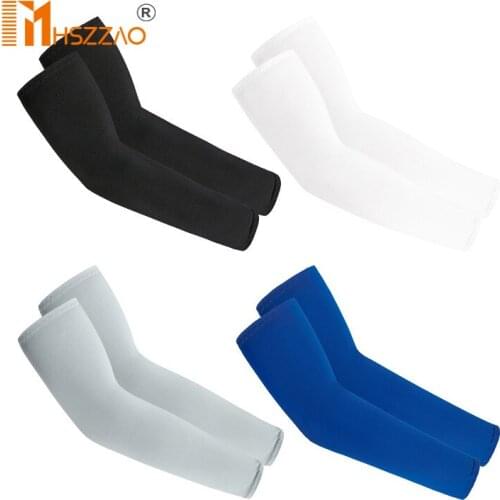 1 Pair Breathable Quick Dry UV Protection Running Arm Sleeves Basketball Elbow Pad Fitness Armguards Sports Cycling Arm Warmers