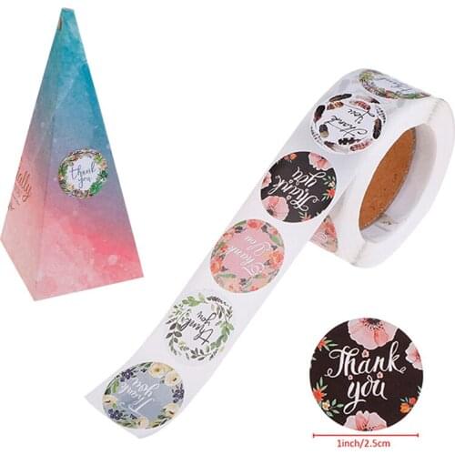 1Roll 8 Kinds Of Styles Thank You Stickers Per Roll Stationery Sticker Thank You Adhesive Stickers Sealing Label Stickers