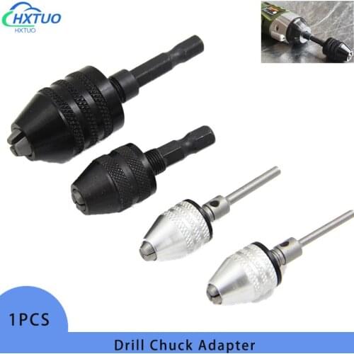 1Pc 0.3-8mm 6.35mm Quick Change Keyless Drill Bit Chuck Hex Shank Adapter Converter Tool