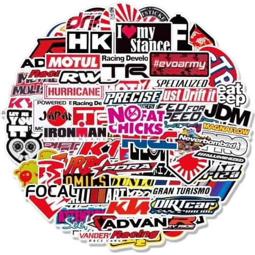 10/30/50/100PCS JDM Racing Car Modification Graffiti Stickers For Motorcycle Helmet Drifting Car Waterproof Decals Sticker Toy