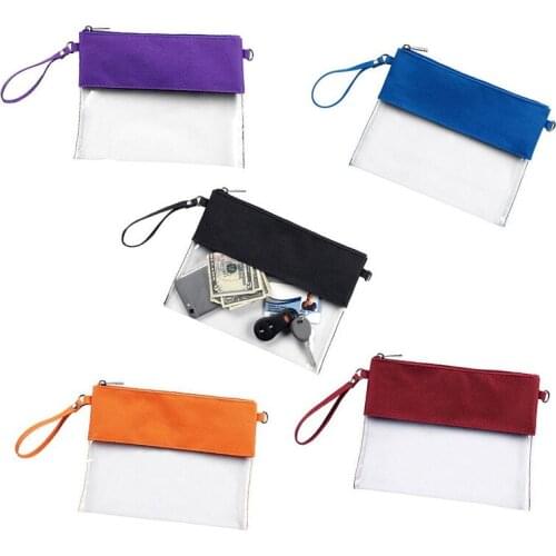 200pcs/lot Drop shipping Wholesale Women Fashion Shoulder Stadium Clear Purse zip pouch crossbody handbag women tote