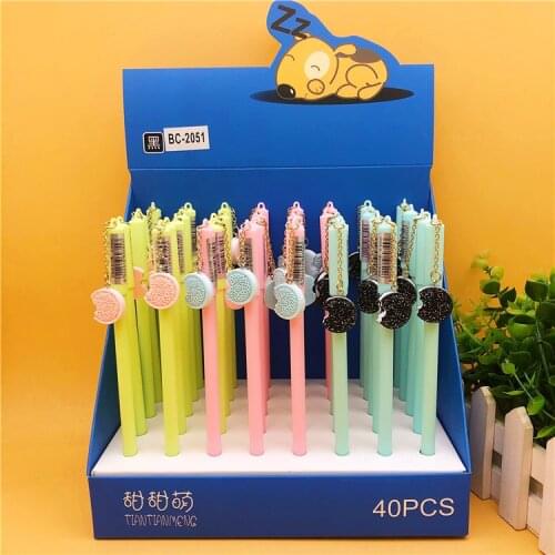 40pcs student boutique cotton biscuit neutral pen cartoon high-end feel shape signature pen student stationery
