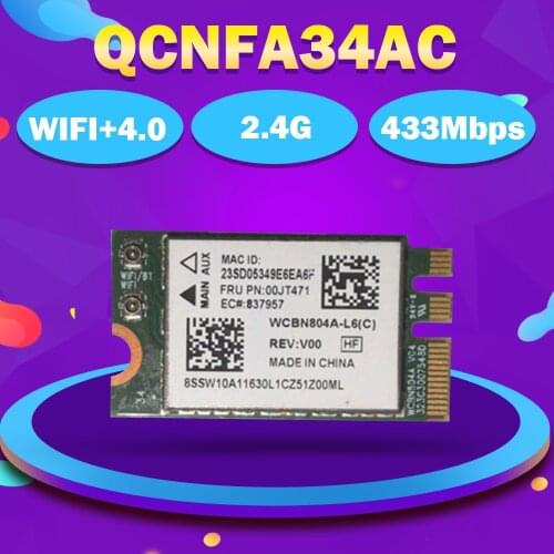 Wireless Adapter Card for Lenovo B70-80 YOGA 13 14 NGFF Wireless Card Atheros QCNFA34AC BT4.0 FRU 00JT470 00JT471