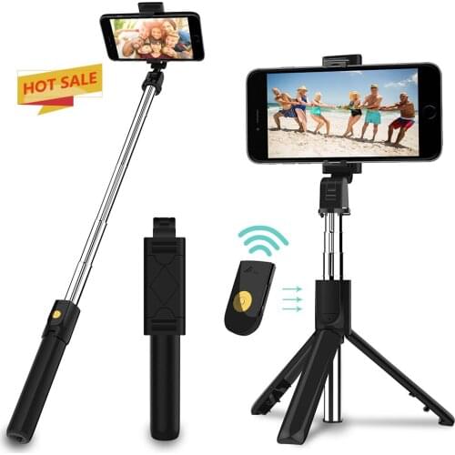 GJUELIRRA K07 Bluetooth-compatible Selfie Stick with Tripod Detachable Remote Control 270 Degree Portable Selfie Stick