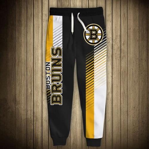 Boston mens casual bruins sports pants doodle stripe round alphabet B printing sweatpants
