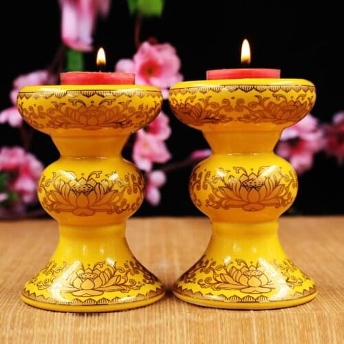 Buddhist supplies Buddha for the lamp ceramic lotus candle holder Changming lamp butter lamp holder High lotus flower lamp candl