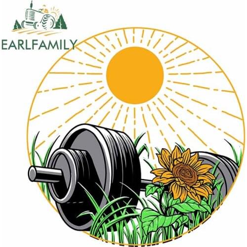 EARLFAMILY 13cm x 12.6cm For Fitness Summer Personality Car Sticker Vinyl Material Decal Waterproof for JDM VAN DIY Decoration