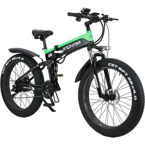 Electric Bike 1000W Mens Mountain Bike Snow Folding Ebike Adult Electric Bicycle Fat Tire e Bike 48V Lithium Battery Fat Bike