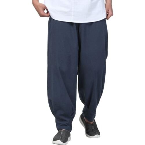 5color spring&summer cotton zen shaolin monk kung fu trousers buddhist lay meditation bloomers casual pants black/gray/red