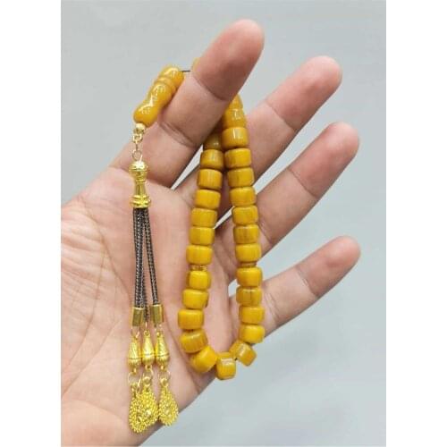 Islamic Tasbih Muslim Rosary Beads 33 Prayer Rosary For Men Bracelet For Men Accessory amber oltu amber stone Handmade Turkey