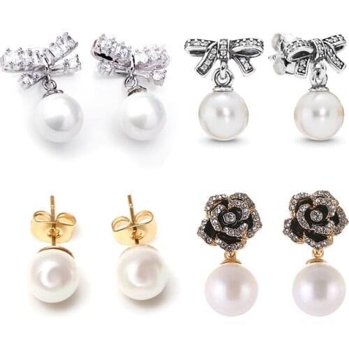 Yexcodes Delicate Dow Earrings With Sparkling Zircon And Pearl Drop Earrings Fit Women Girl Mothers Day Birthday Present