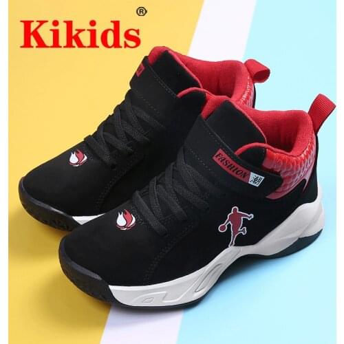 KIKIDS Boys Basketball Shoes High Quality Top Soft Non-Slip Kids Sneakers Thick Sole Children Sport Kid Outdoor Trainer Shoes